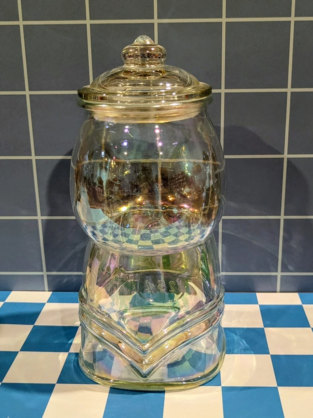 Target Iridescent Glass Gumball Jar - Clear with Rainbow Sheen
